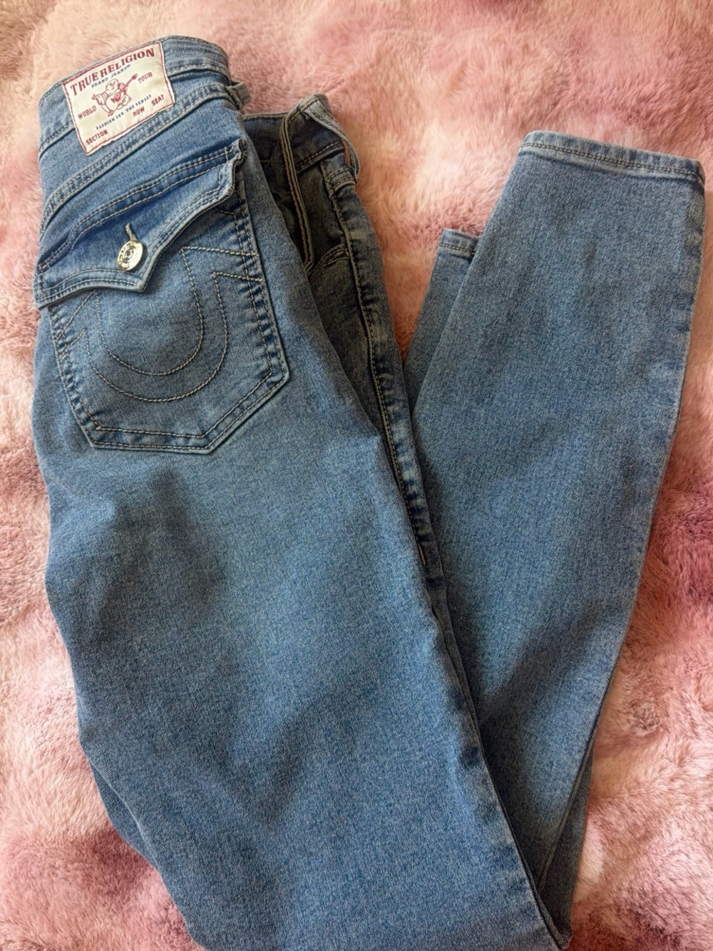 True Religion Medium Blue High-Rise Skinny Jeans